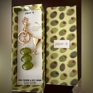 Piper K Glitter Martini Bag Charm